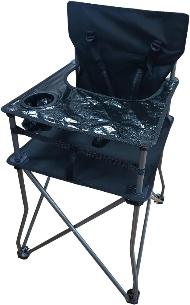 Portable High Chair for Dining & Travel, Space-Saver Fold Up High Chair with Quick-Fold Design, Lightweight Indoor/Outdoor Use with Tray, 6 Months  