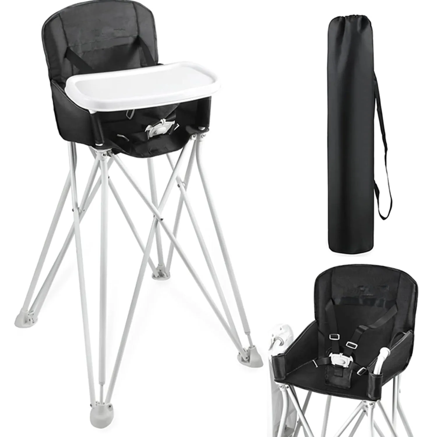 Portable Highchair for Babies and Toddlers, Compact Folding Travel Sit High Chair for Dining, Picnics, Camping, for 6  Months