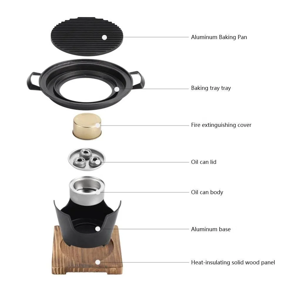 Portable Non-Stick Japanese BBQ Grill - Mini Grilling Pan