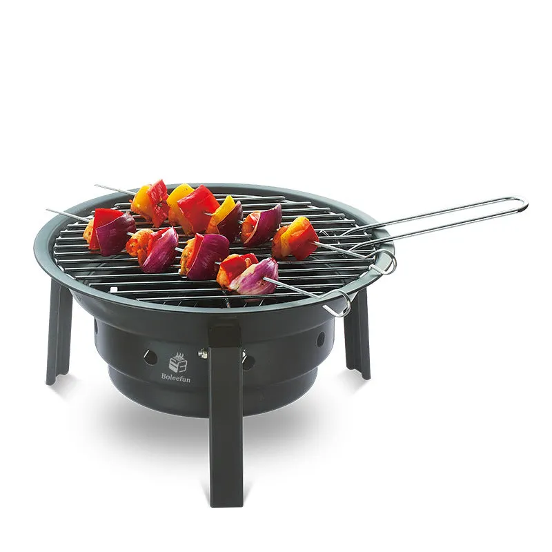 Portable Outdoor Barbecue Grill RV Charcoal Tripod Foldable Portable Grill