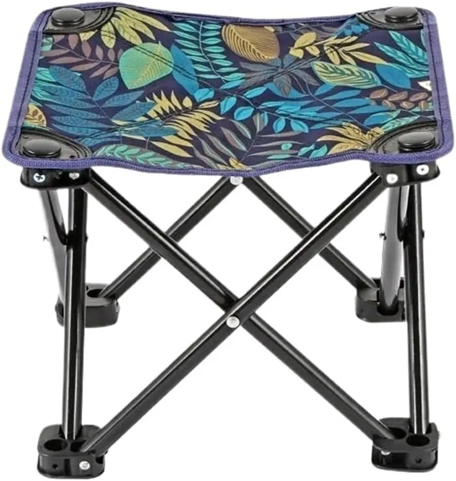 Portable Outdoor Folding Chair Compact Metal Camping Fishing Chair Home Use Iron Minimalist Modern Foldable Stool(Maple Leaf Small Size)