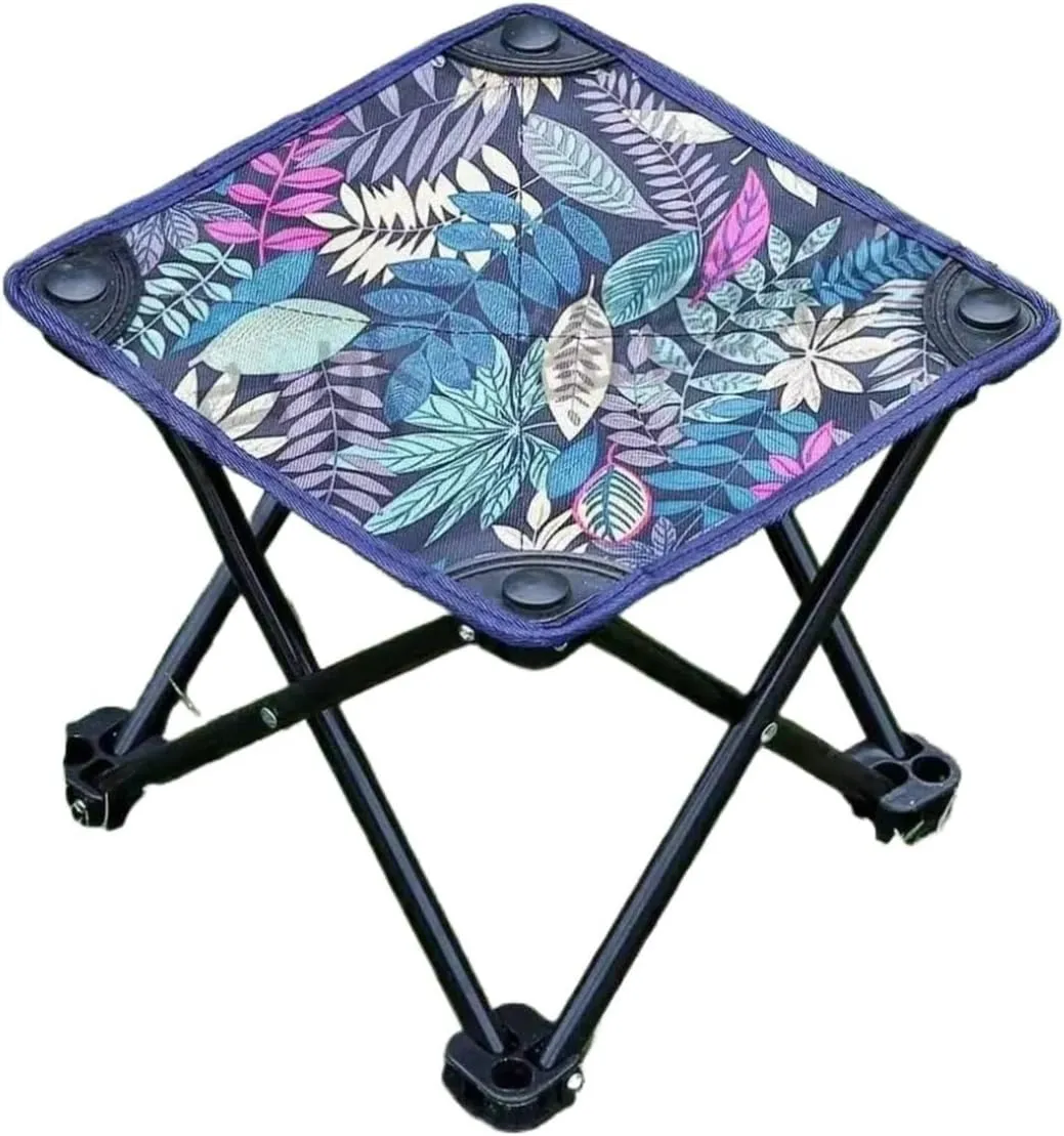 Portable Outdoor Folding Chair Compact Metal Camping Fishing Chair Home Use Iron Minimalist Modern Foldable Stool(Maple Leaf Small Size)