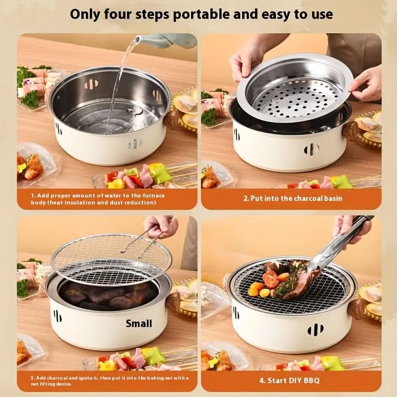 Portable Smokeless Charcoal Grill – Outdoor BBQ & Tea Cooking Stove for Camping