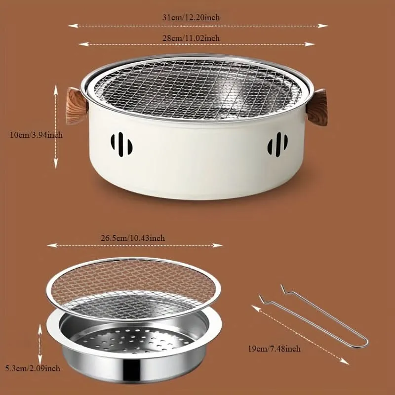 Portable Smokeless Charcoal Grill – Outdoor BBQ & Tea Cooking Stove for Camping