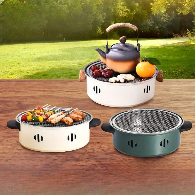 Portable Smokeless Charcoal Grill – Outdoor BBQ & Tea Cooking Stove for Camping