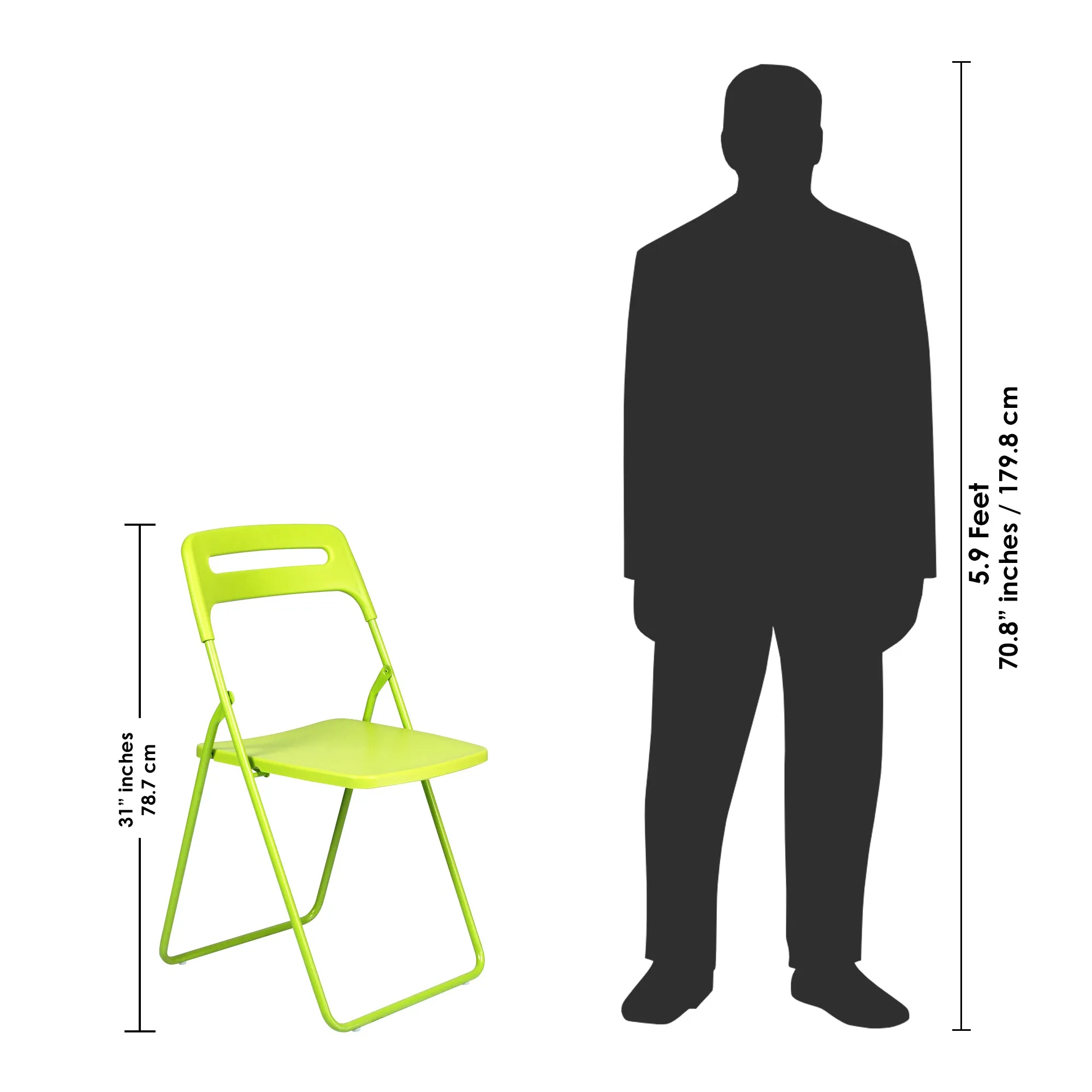 Premium Yellow Plastic Folding Leisure Office & Dining Chair