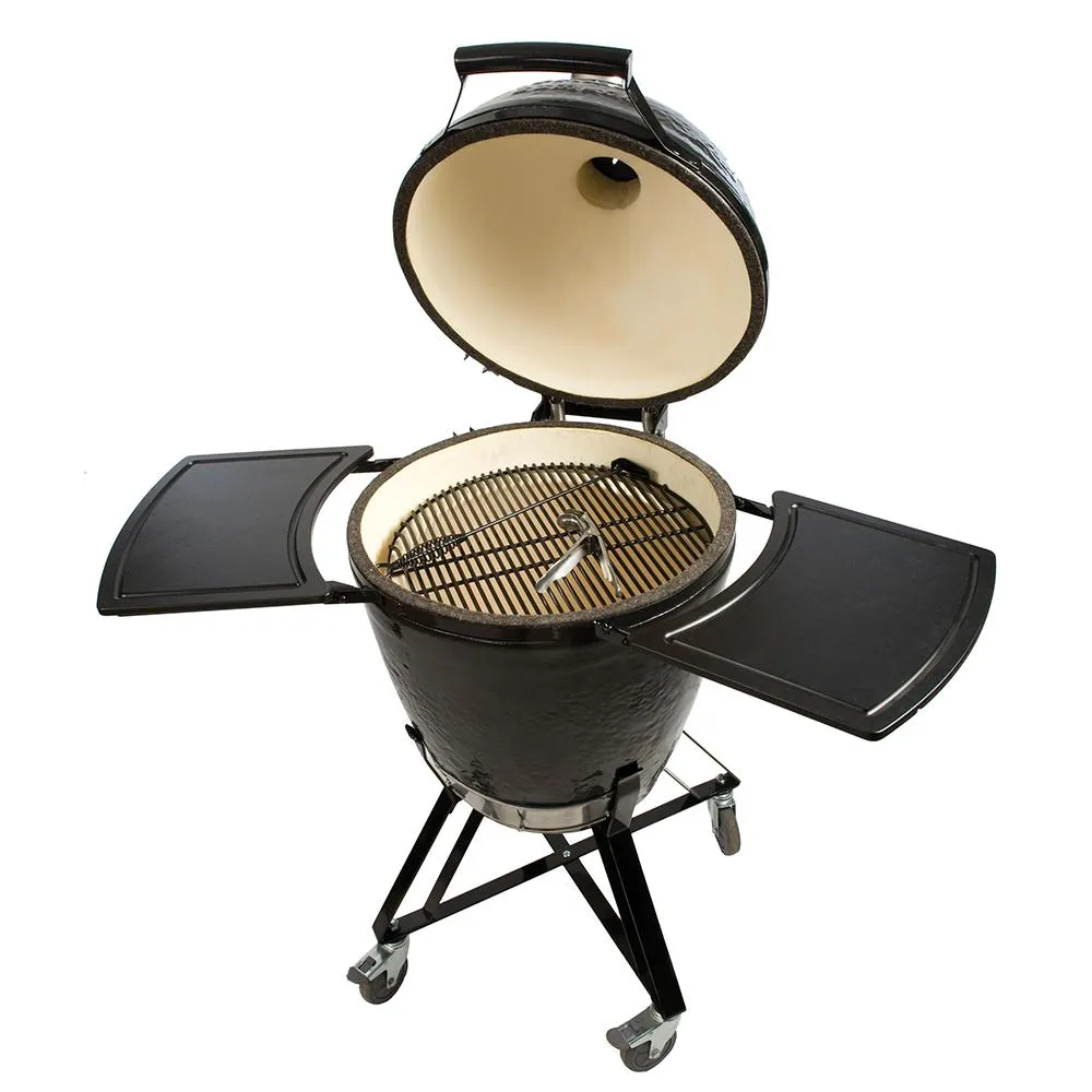 Primo PGCRH Kamado Round Ceramic Charcoal Grill w/ Ash Tool and Grate Lifter