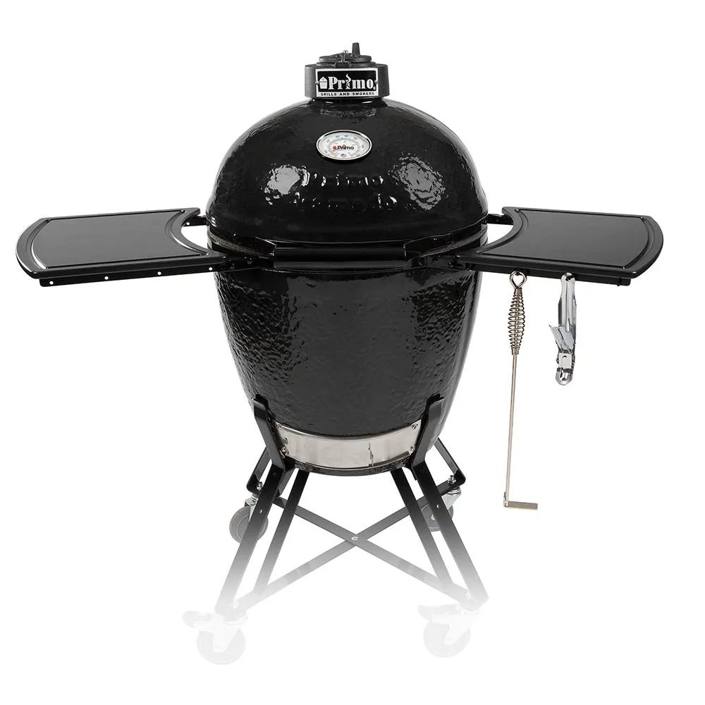 Primo PGCRH Kamado Round Ceramic Charcoal Grill w/ Ash Tool and Grate Lifter
