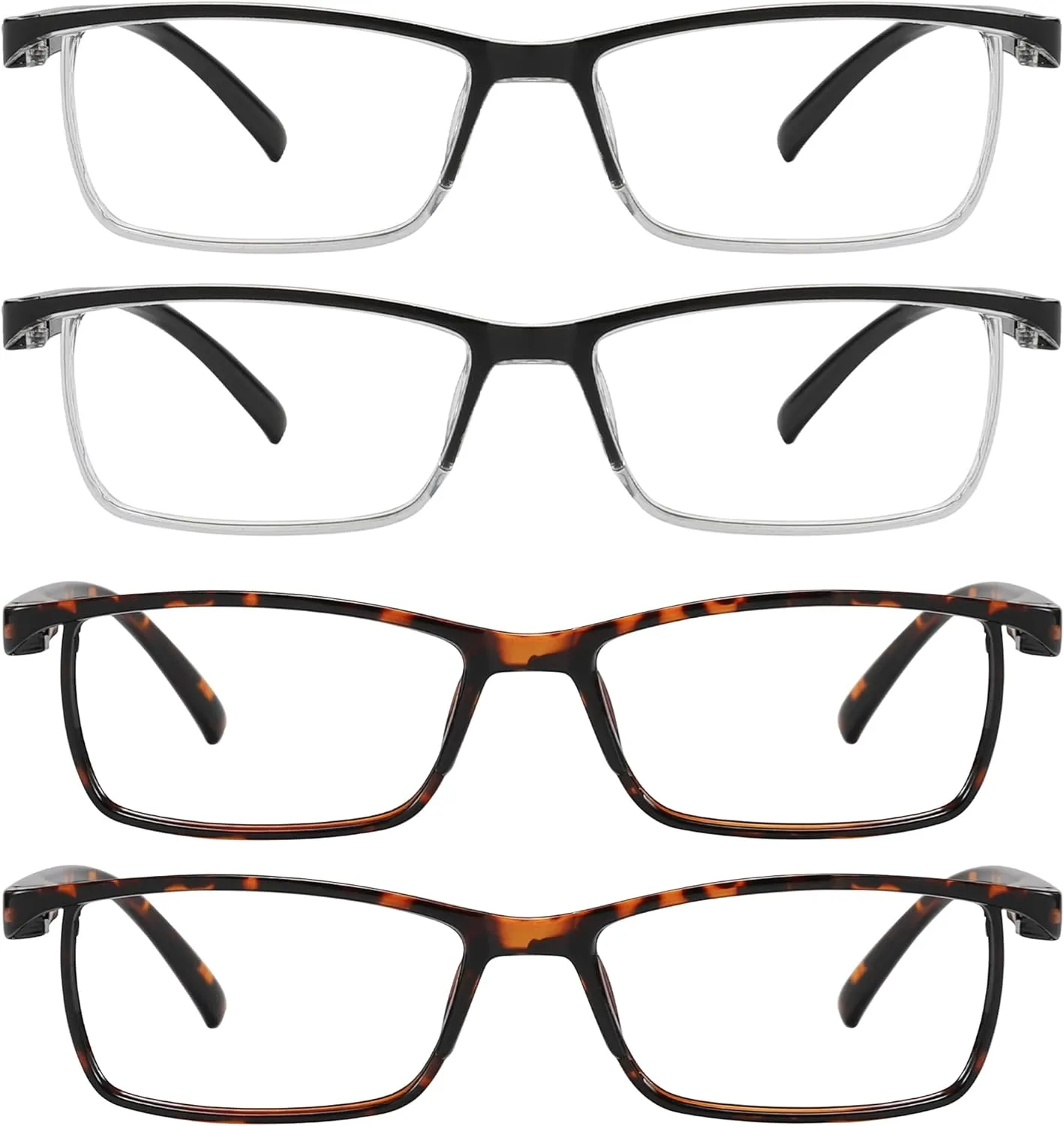 Przene Reading Glasses for Men Women Blue Light Blocking Readers Spring Hinges Lightweight Style Pack