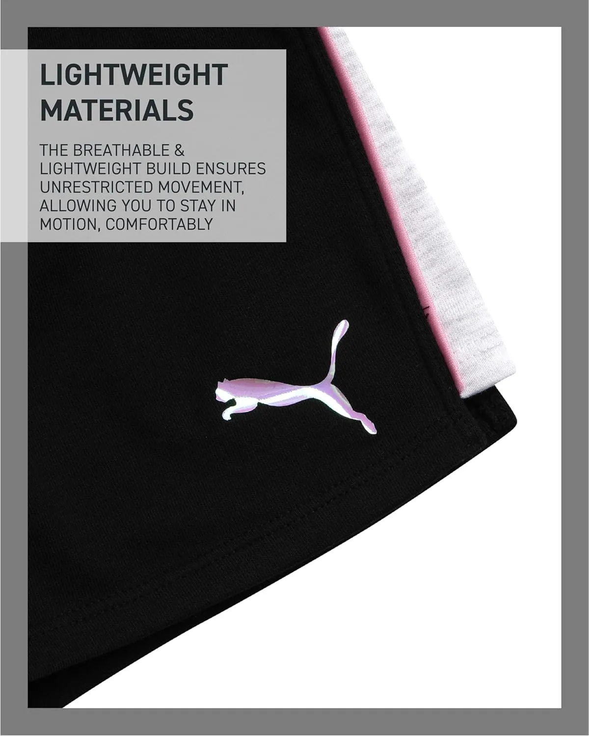 PUMA Girls' Athletic Shorts - 2 Pack Lightweight Performance Cotton French Terry Activewear Shorts (Sizes: 7-16)