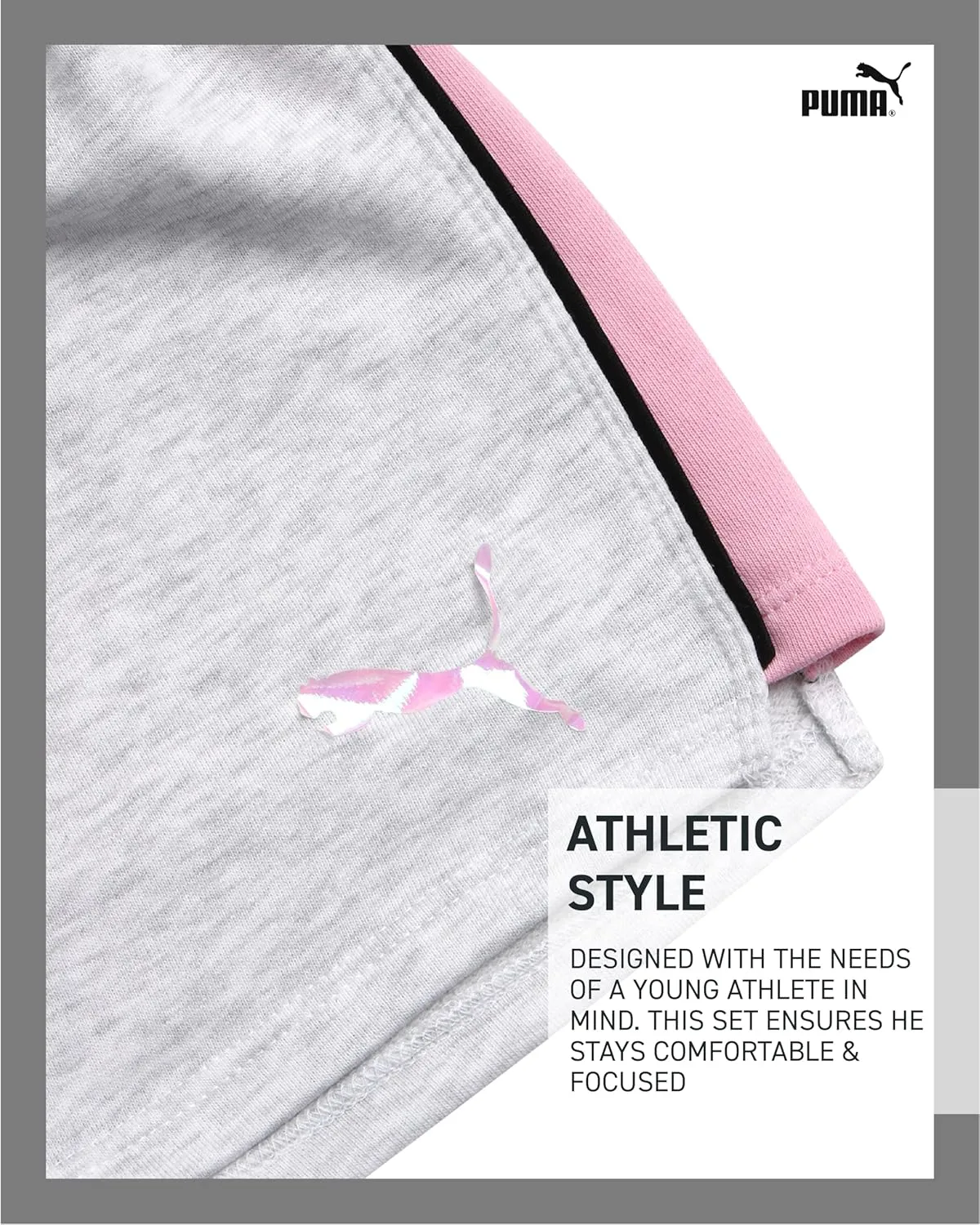 PUMA Girls' Athletic Shorts - 2 Pack Lightweight Performance Cotton French Terry Activewear Shorts (Sizes: 7-16)