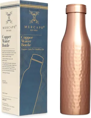 Pure Copper Water Bottle - 950 ML, Hammered Shine Finish, Ideal for Drinkware & Storage, Pack of 1 (Hammered Design 3)