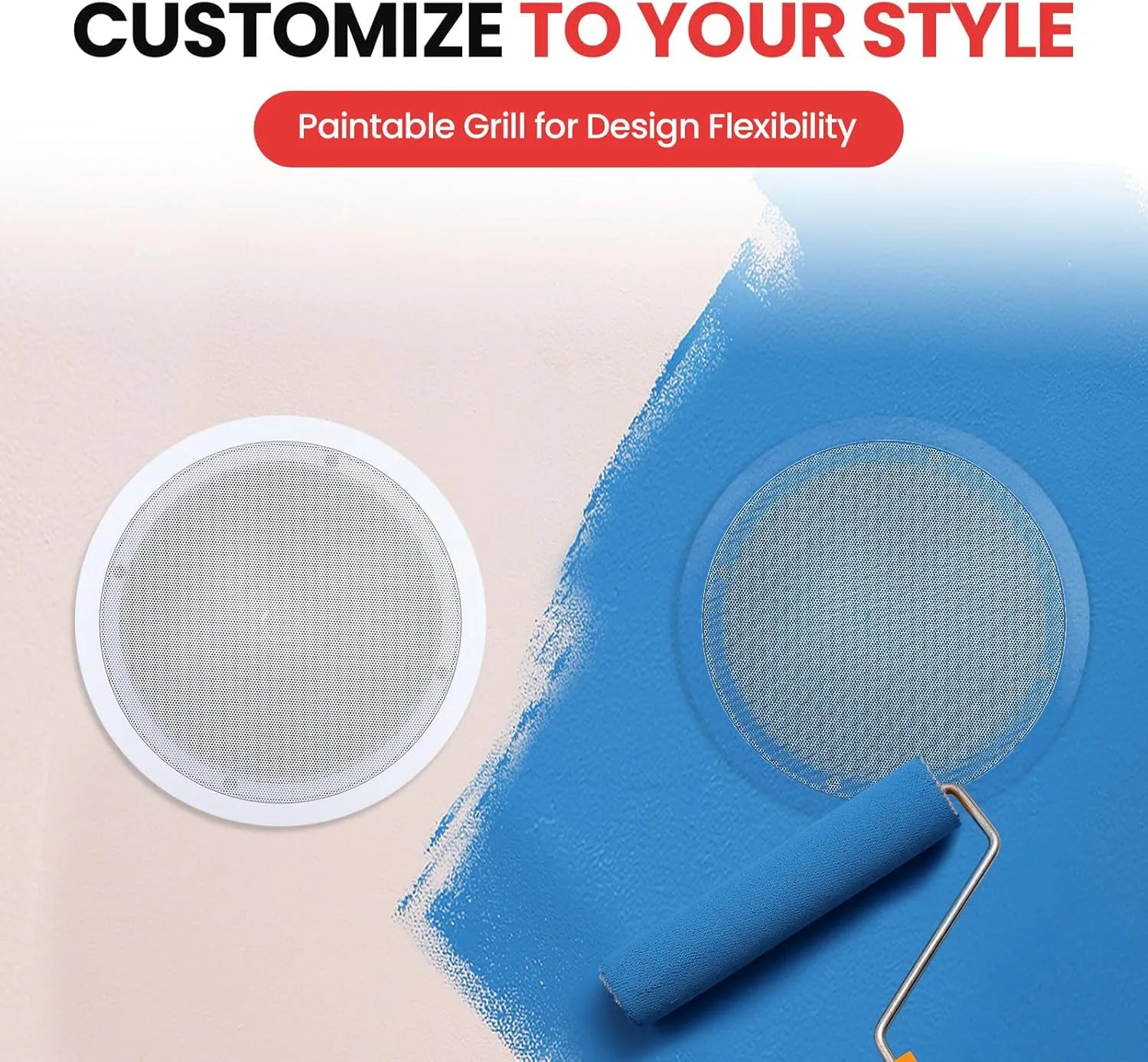 Pyle Ceiling Wall Mount Enclosed Speaker - 250 Watt Stereo In-wall / In-ceiling 8" Enclosed Full Range Mid-Bass Speaker System - 50Hz - 20kHz Frequency Response, 4-8 Ohm, Flush Mount - Pyle PDPC82 (Pair), 8.0'',White