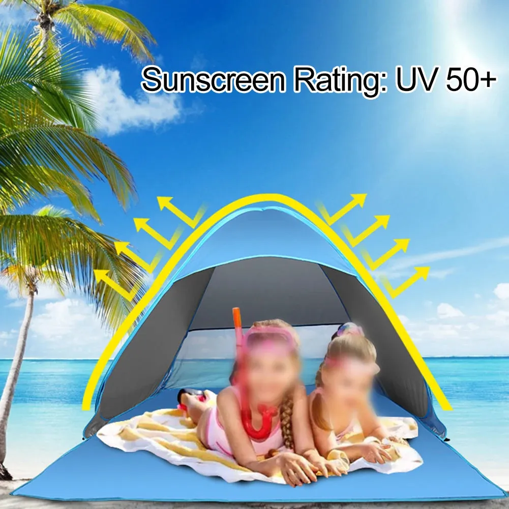 Quick Automatic Beach Tent - UPF50  Outdoor Sun Shelter, Portable Beach Canopy for Camping and Fishing
