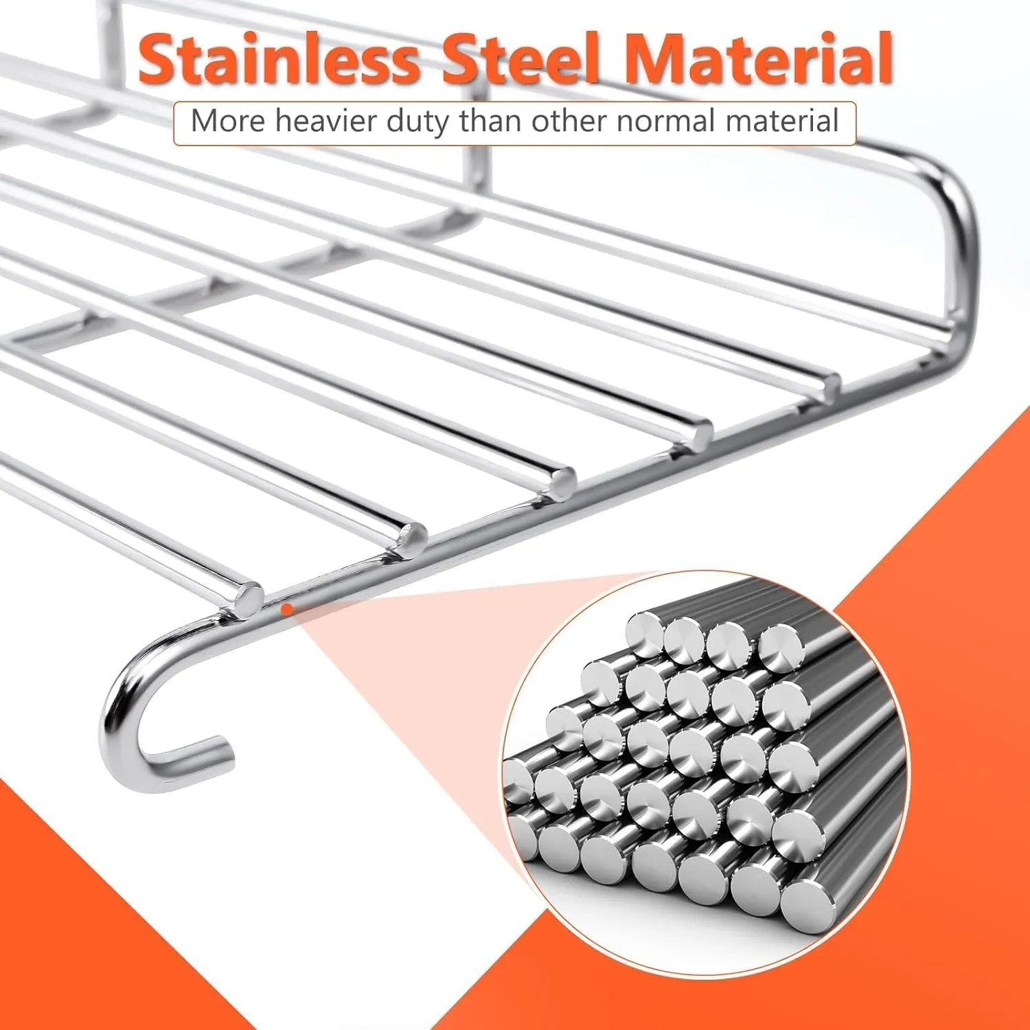 QuliMetal Grill Warming Rack for Weber Genesis II 400 Series Gas Grills, Grill Parts for Weber Genesis 2 E/S/SE-410, II E/S-435 Series, Foldable Stainless Steel Replacement Parts for 66045