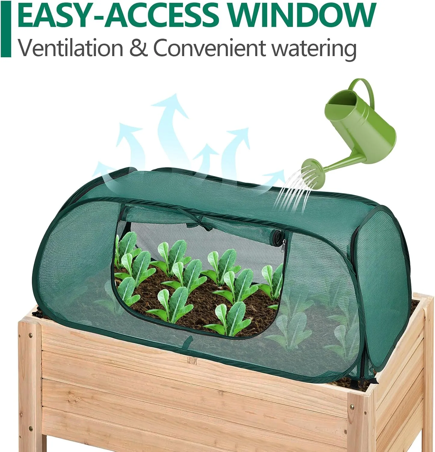 Raised Bed Cover, Crop Cage, Plant Guard, and Garden Mesh Netting Tent - 30% Sunblock Shade Cloth with Metal Anchoring Spikes - Protects Plants Against Birds and Small Animals - 45"x22"x16"