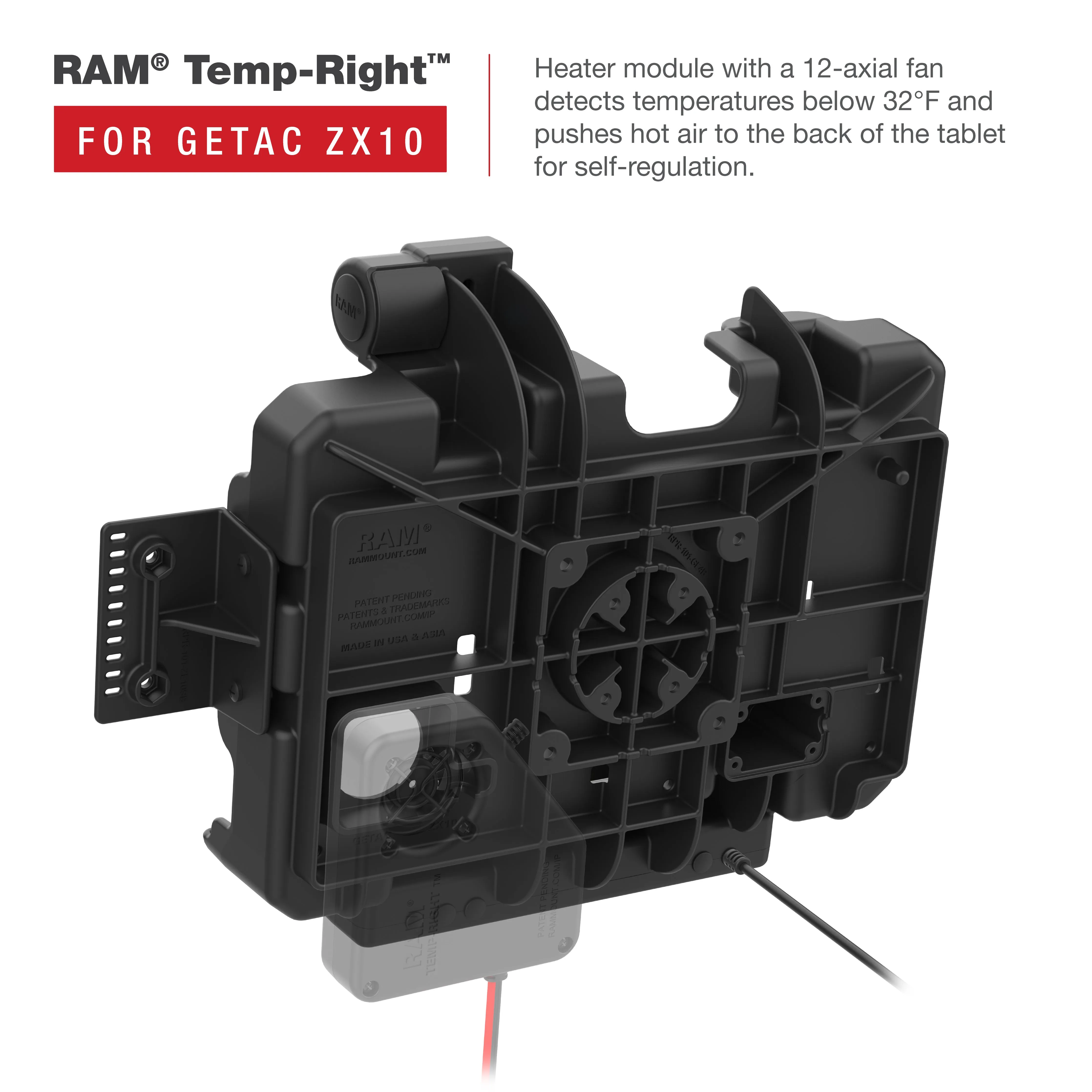 RAM® Form-Fit Powered Dock for Getac ZX10 (RAM-HOL-GE4PU)