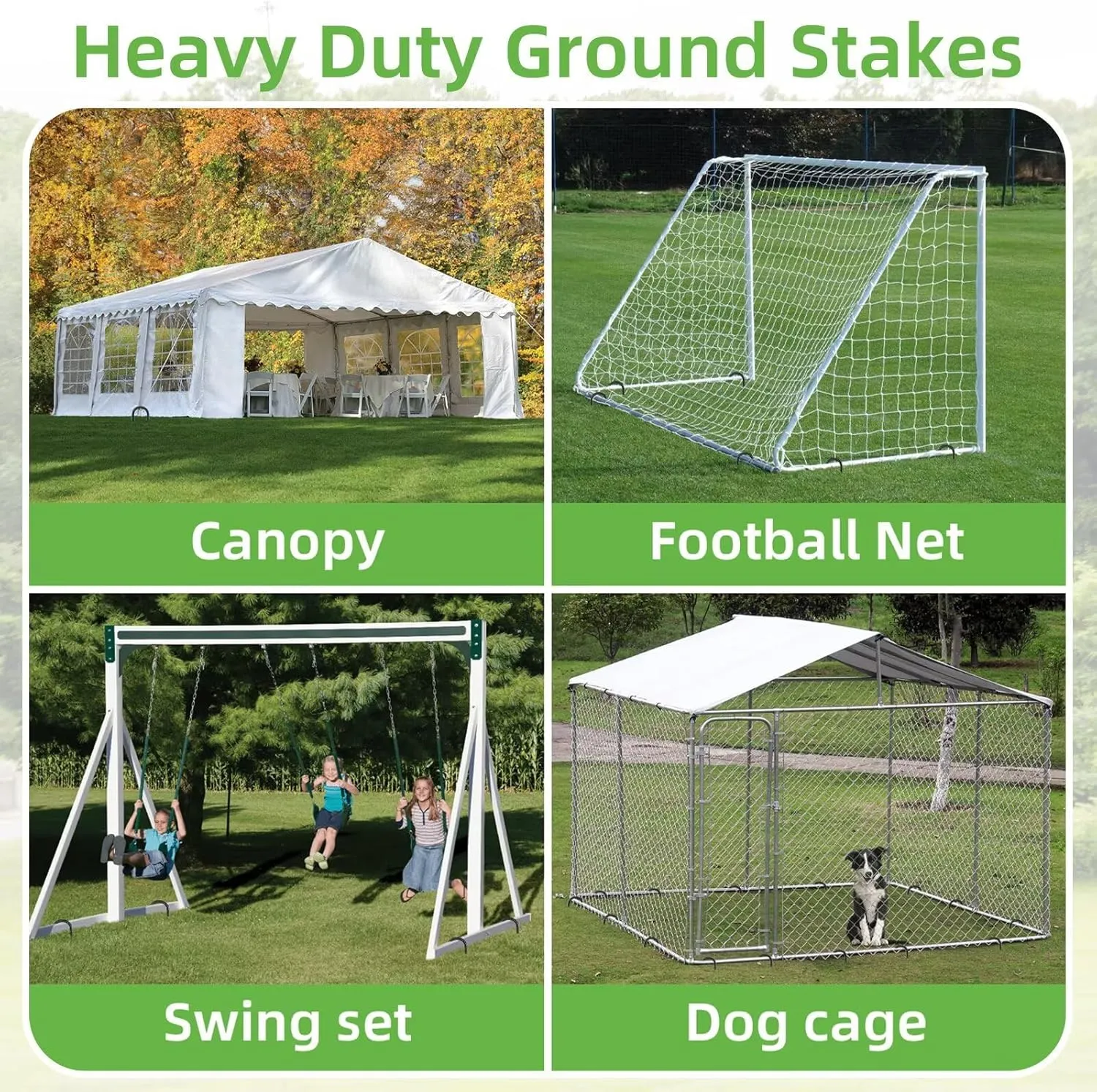 Rebar Stakes 12inch U Shaped,Trampoline Stakes High,8 Pack Feed Garden Ground Stakes Galvanized Steel Tent Stakes Heavy Duty Ground Anchors for Position Kits,Soccer Goals,Tarps and Yard Art