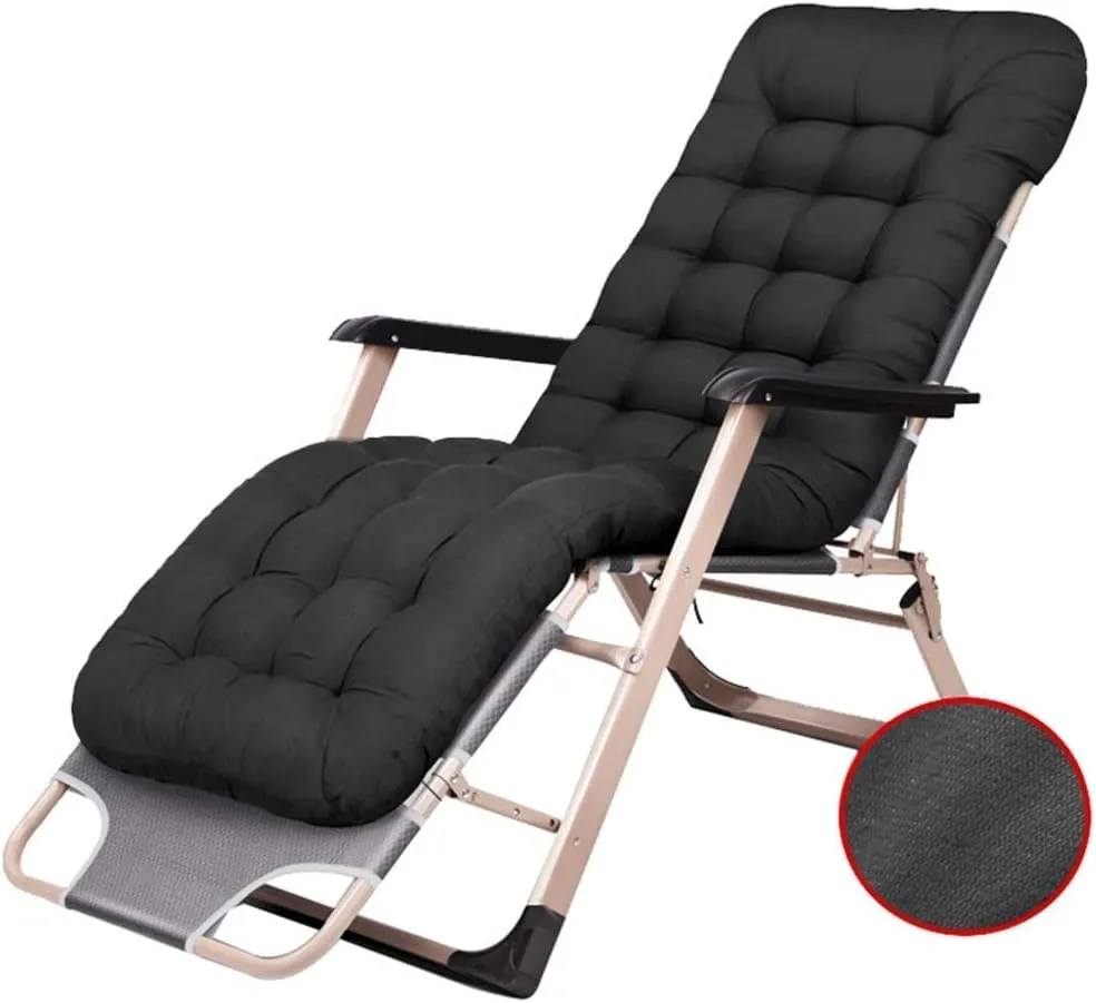 Reclining Outdoor Folding Chairs Lounge Chair Simple Folding Chair,Adjustable Folding Recliner Lounge Chair Outdoor Resting Deck Chair Lounge Patio Chair (Color : Gray Cushion 2)