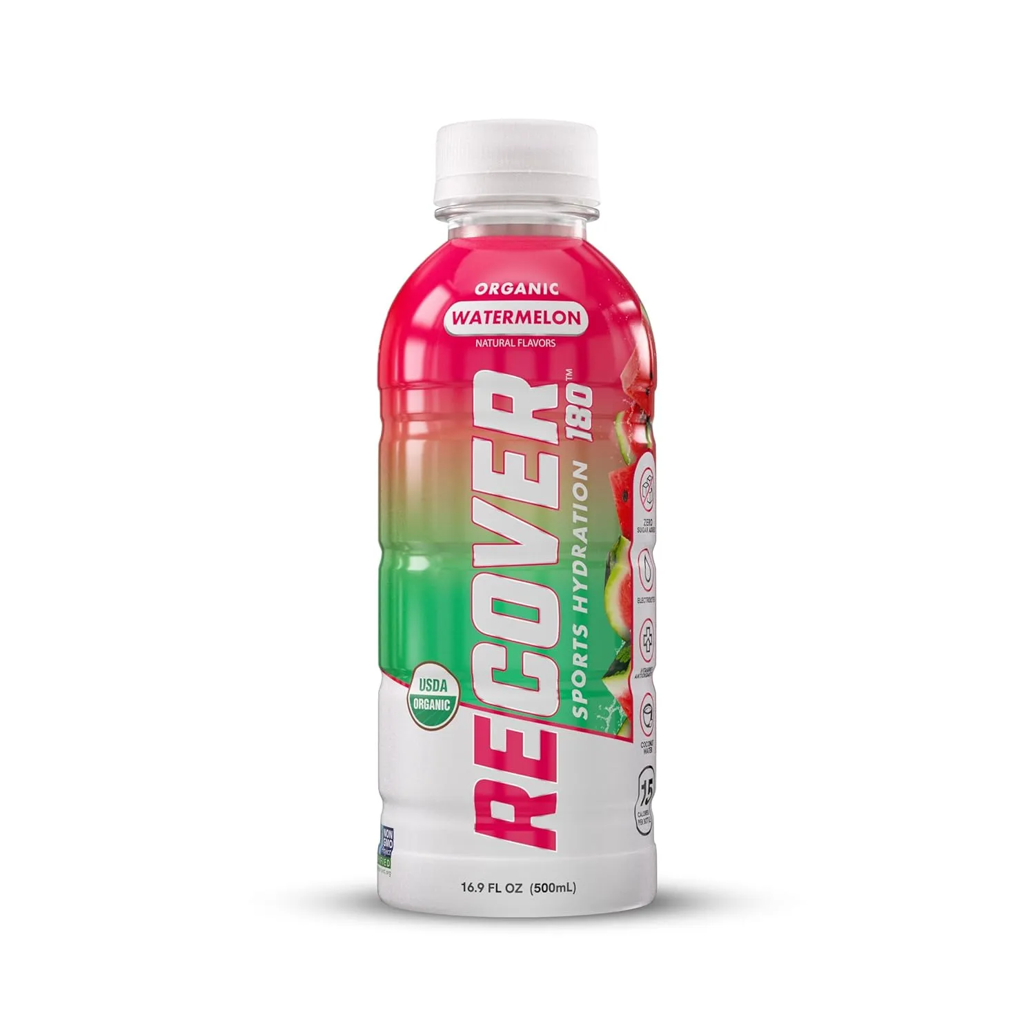 RECOVER 180 Organic Sports Hydration Drink, No Sugar Added, 15 Calorie Sports Beverage, Organic Flavors With Vitamins, Potassium-Packed Electrolytes (16.9 Fl Oz (Pack of 12), Variety Pack)