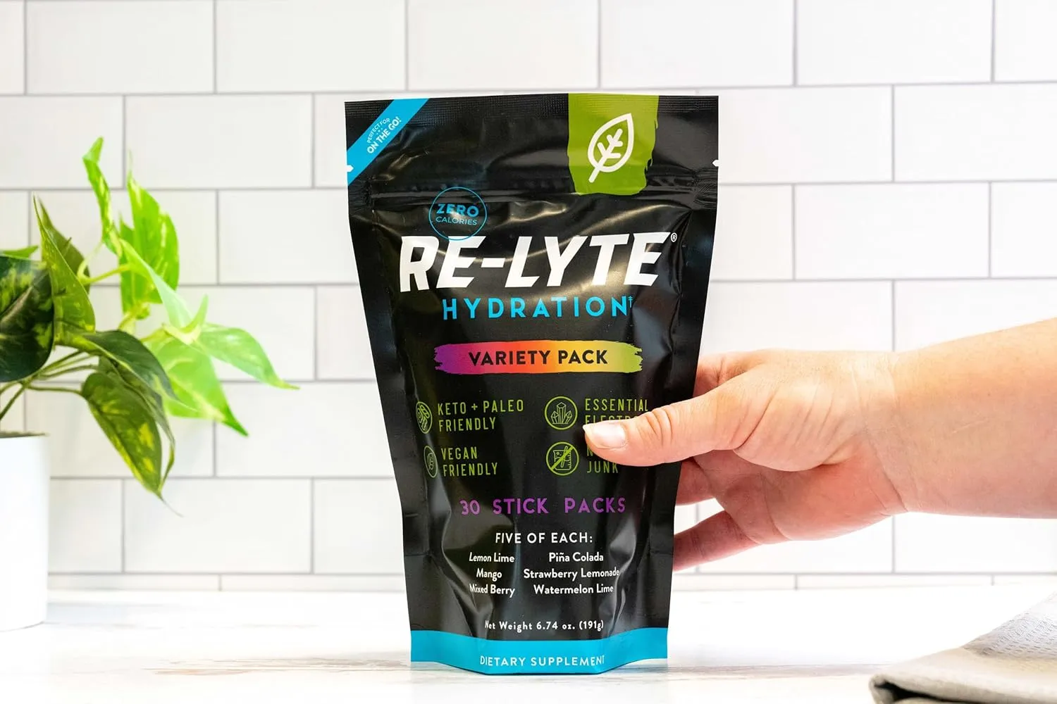 REDMOND Re-Lyte Hydration Electrolyte Powder Mix, Variety Pack, 30 Stick Packs