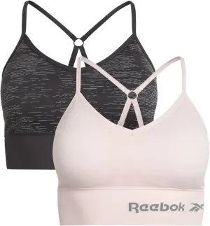 Reebok Women's Everyday Bra - 2 Pack Lightweight Stretch Performance Longline Cami Bralette - Seamless Bras for Women (S-XL)