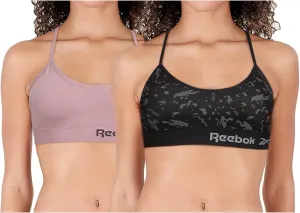 Reebok Women's Lightweight Soft Stretch Performance Cami Seamless Bralette, 2 Pack