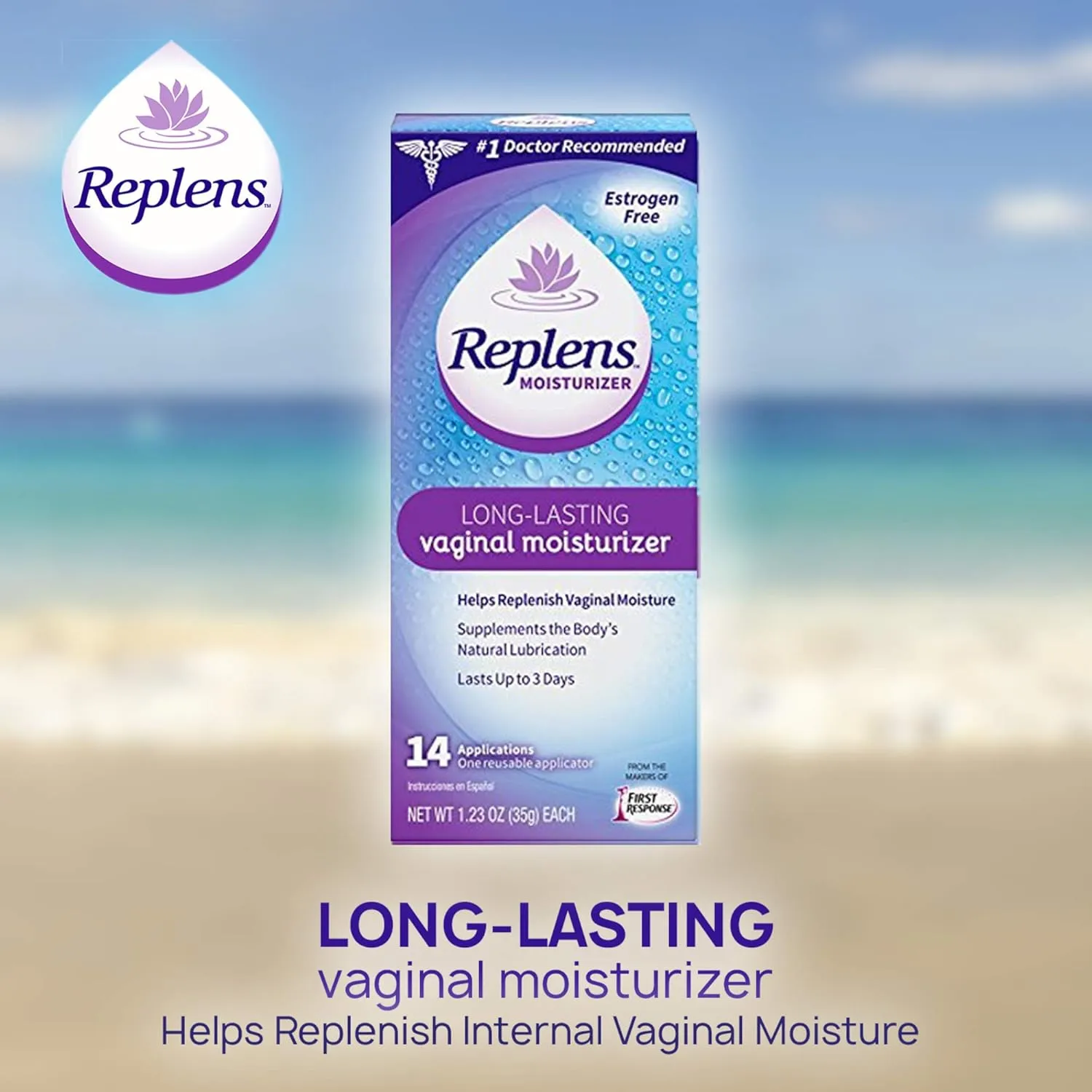 Replens Vaginal Moisturizer, Long-Lasting Replens Moisturizer with Reusable Vaginal Applicator, 14 Count