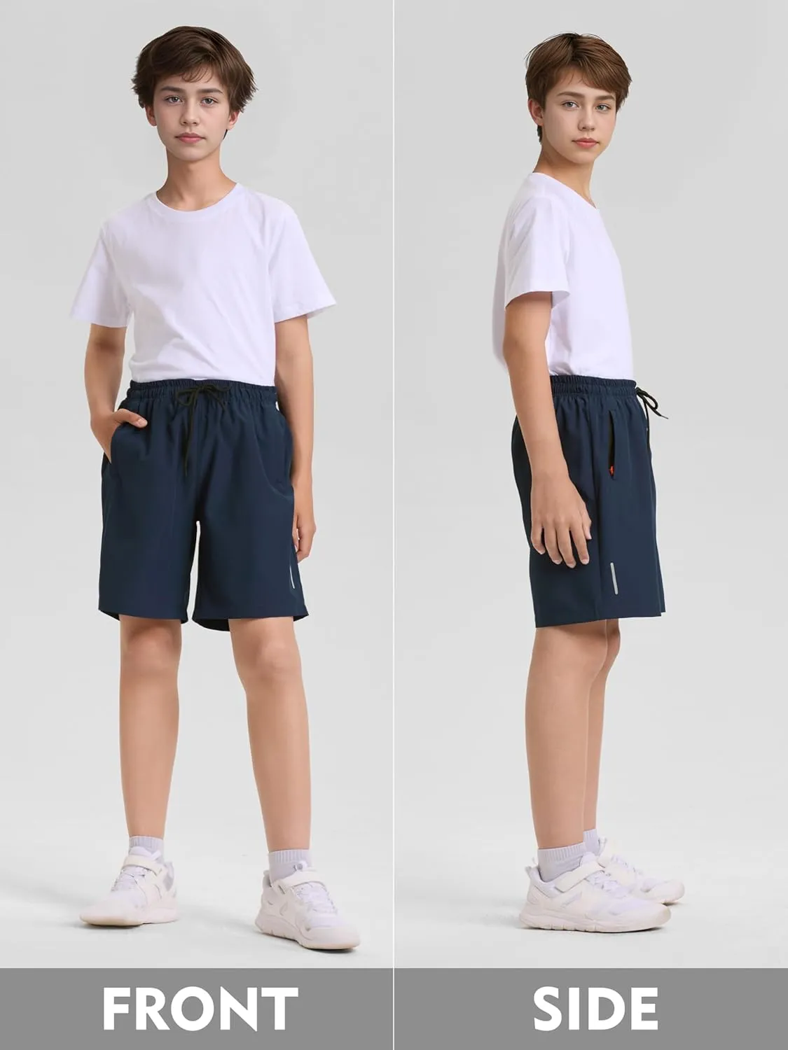 Resinta 3 Pack Boys Athletic Shorts with Zipper Pockets Dry Fit Lightweight Hiking Cargo Shorts for Gym Outdoors