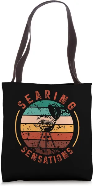 Retro Searing Sensations | BBQ Barbecue | Grill Chef Tote Bag