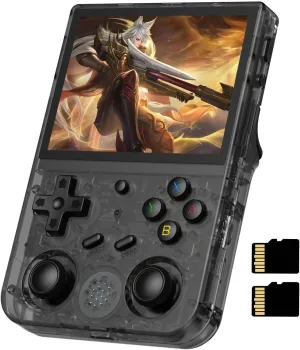RG353V Handheld Game Console , Dual OS Android 11 and Linux System Support 5G WiFi 4.2 Bluetooth Moonlight Streaming TV Output Built-in 64G SD Card 4452 Games (RG353V-Transparent Black New)