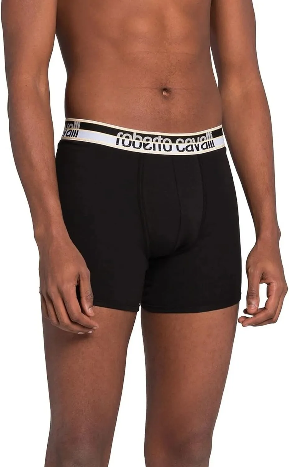 ROBERTO CAVALLI Black Cotton Jersey Stretch Boxer Brief-2-Pack- for mens