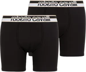 ROBERTO CAVALLI Black Cotton Jersey Stretch Boxer Brief-2-Pack- for mens