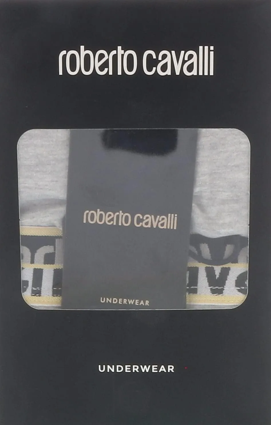 ROBERTO CAVALLI Grey Melange Cotton Jersey Stretch Boxer Brief-2-Pack- for mens