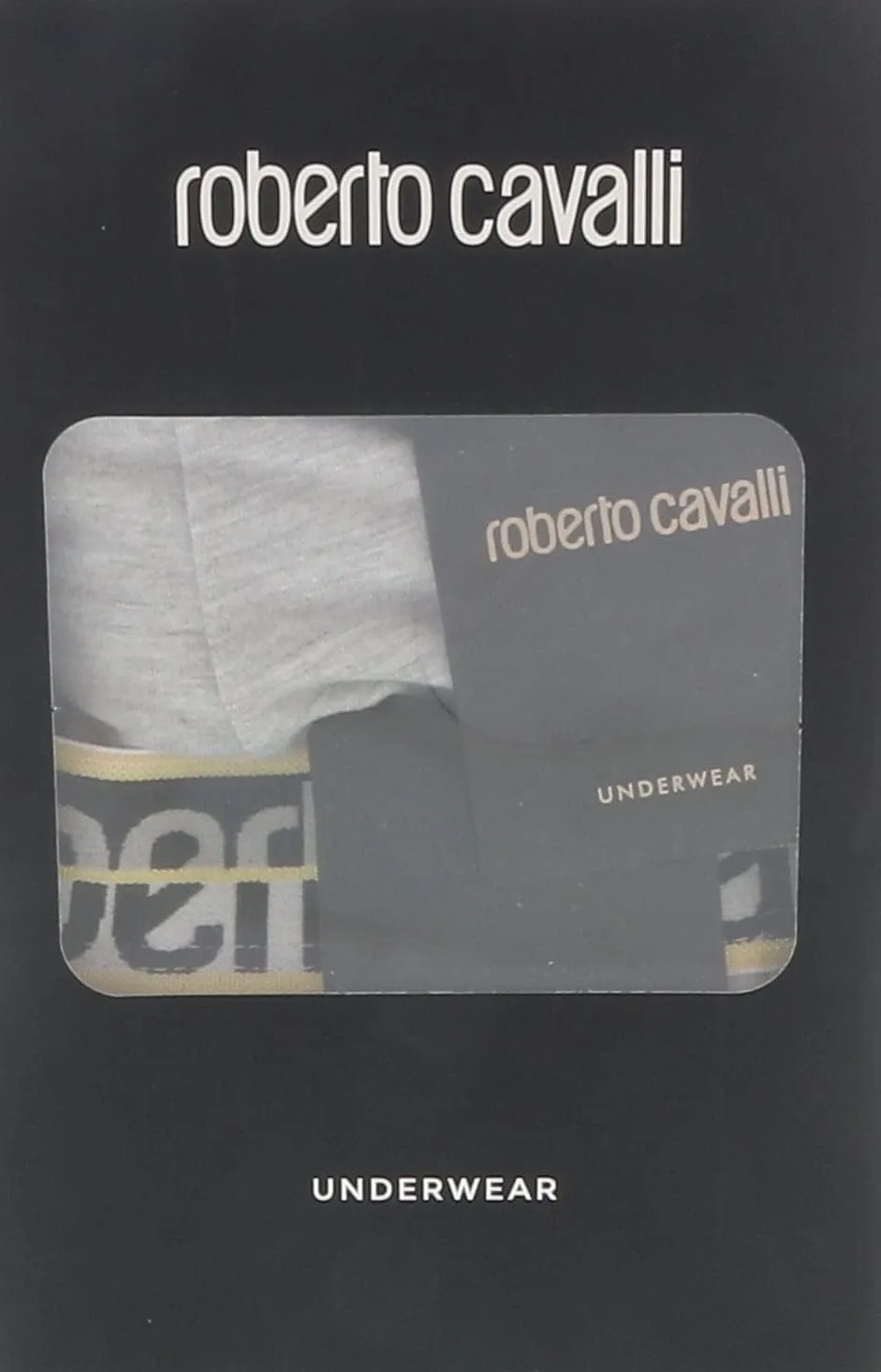ROBERTO CAVALLI Grey Melange Cotton Jersey Stretch Brief Slip-2-Pack- for mens