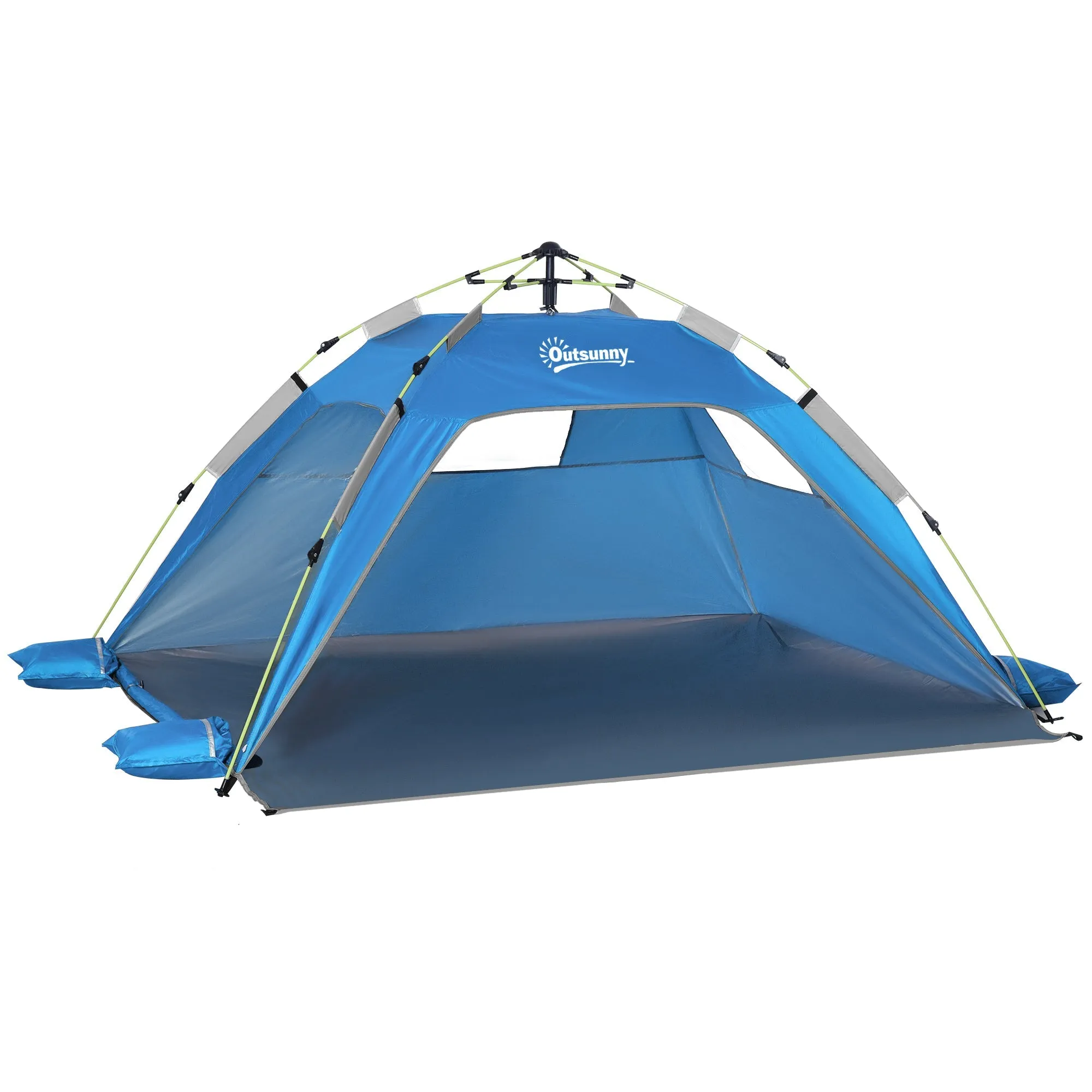 Rootz Pop-Up Beach Tent - Sun Shade - UV Shelter - Mesh Window - Fiberglass Frame - 220x173x120cm