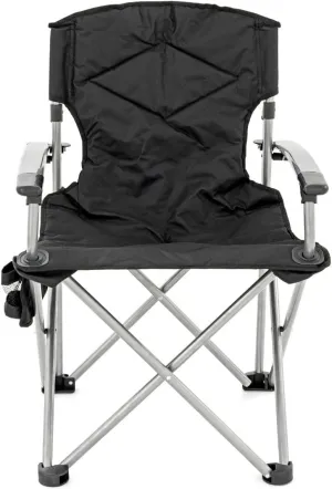 Rough Country Lightweight Aluminum Folding Camp Chair - Portable, Built-in Storage Pocket & Cup Holder