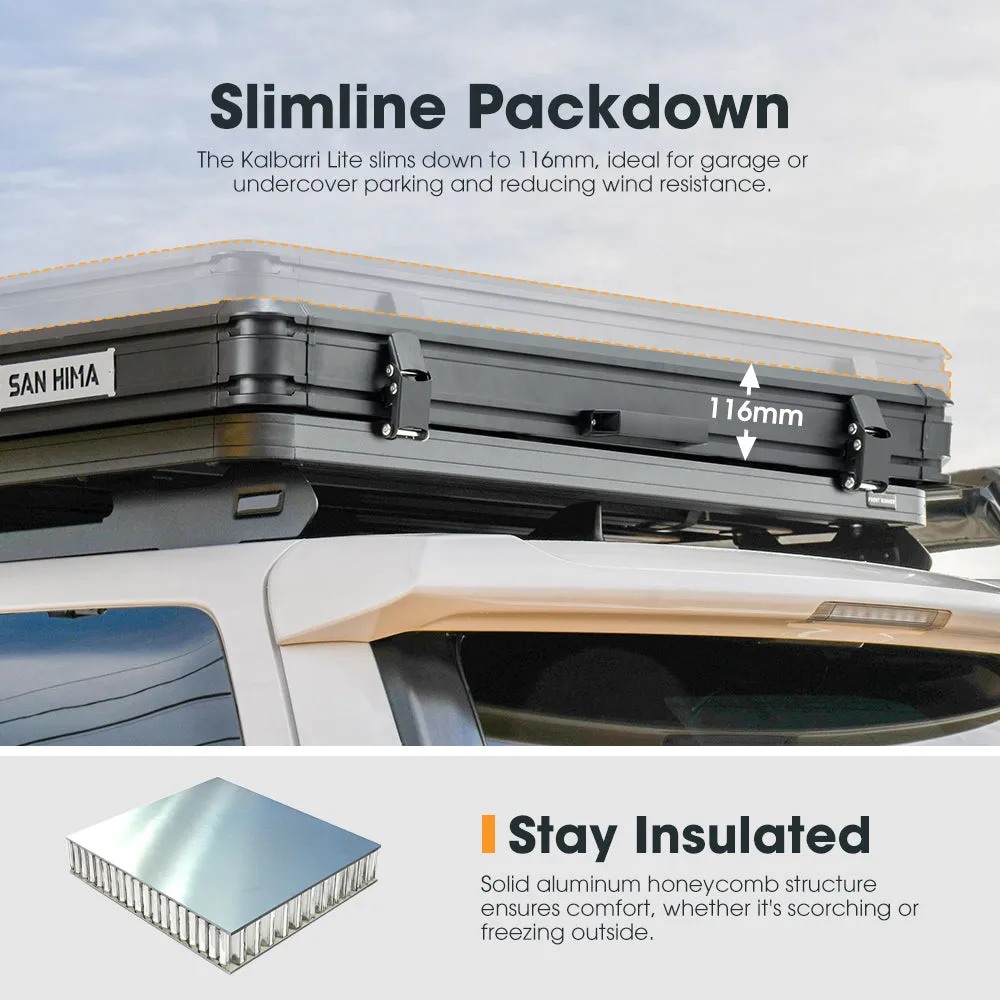 San Hima kalbarri Lite Rooftop Tent Hardshell Grey Ladder&Rack 250W Solar Panel