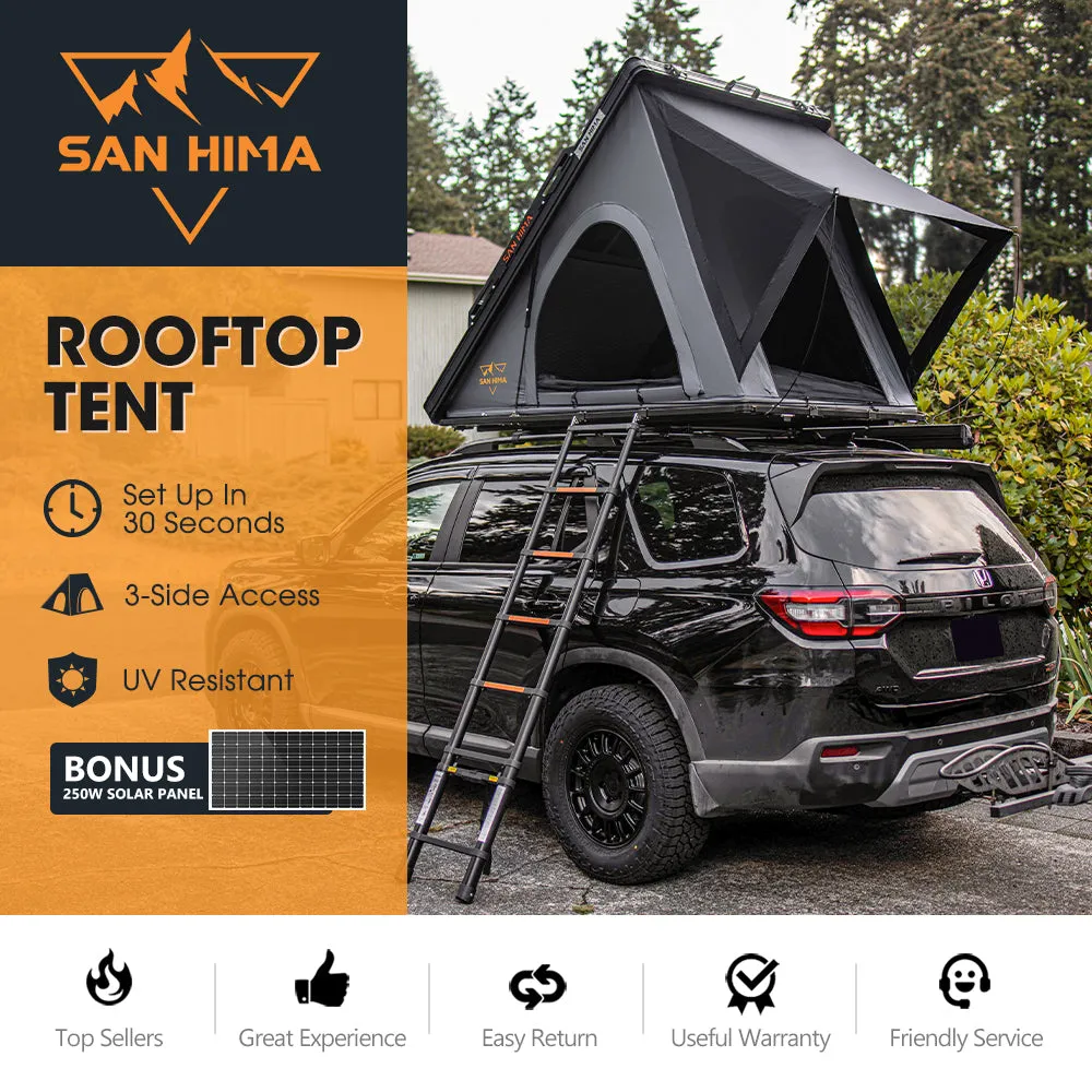 San Hima kalbarri Lite Rooftop Tent Hardshell Grey Ladder&Rack 250W Solar Panel