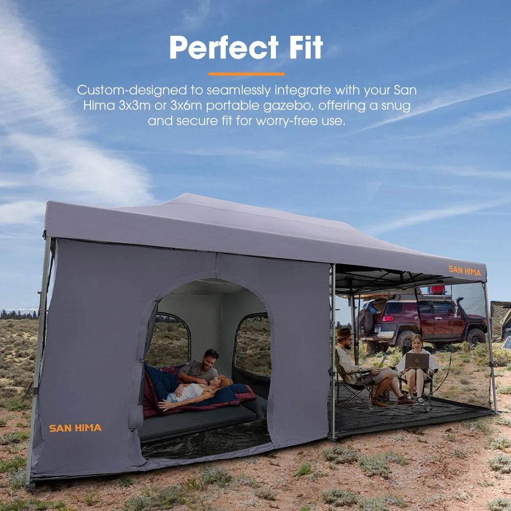 San Hima Portable Gazebo Screen House Waterproof 3m x 3m Zippered Outdoor Camping