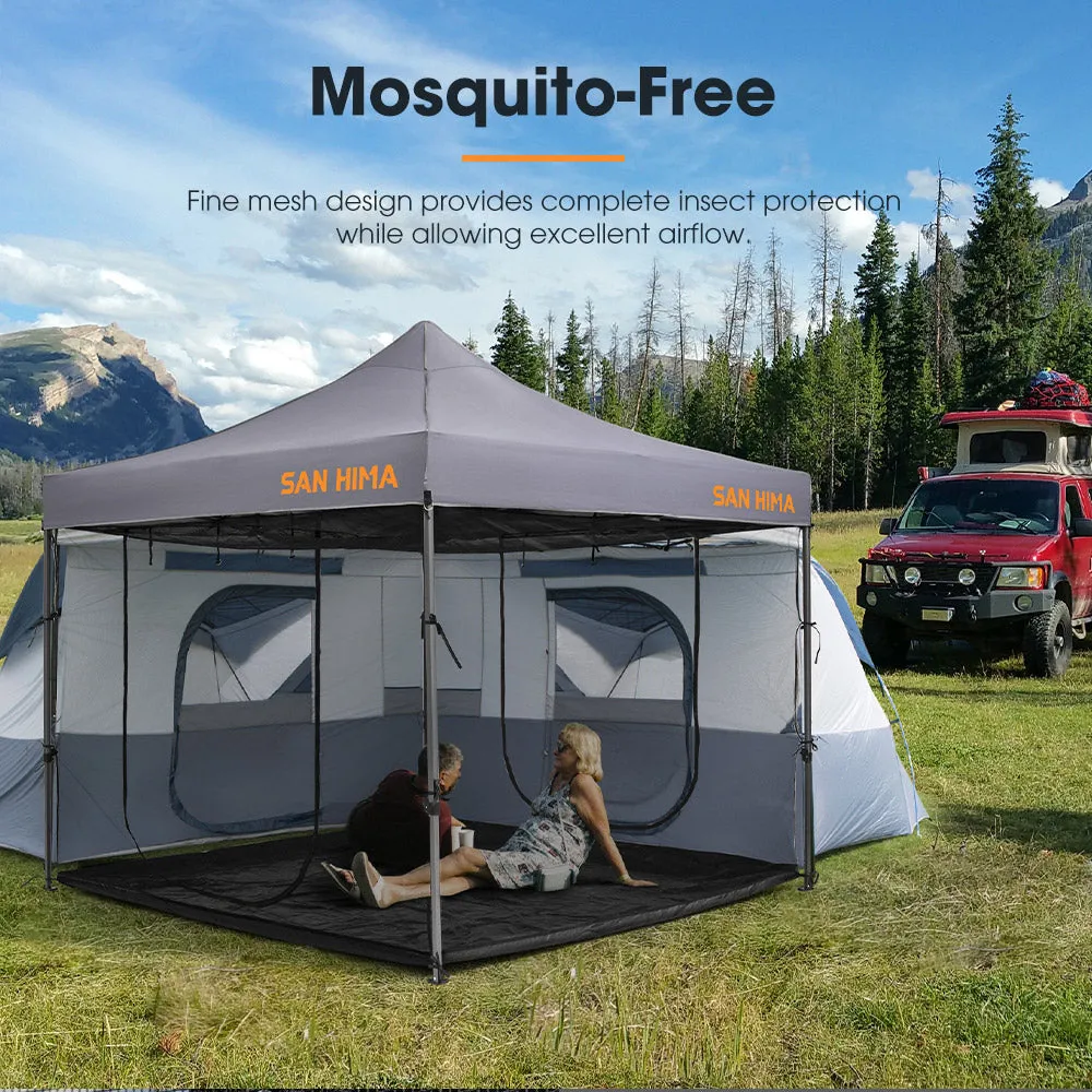 San Hima Portable Gazebo Screen House Waterproof 3m x 3m Zippered Outdoor Camping
