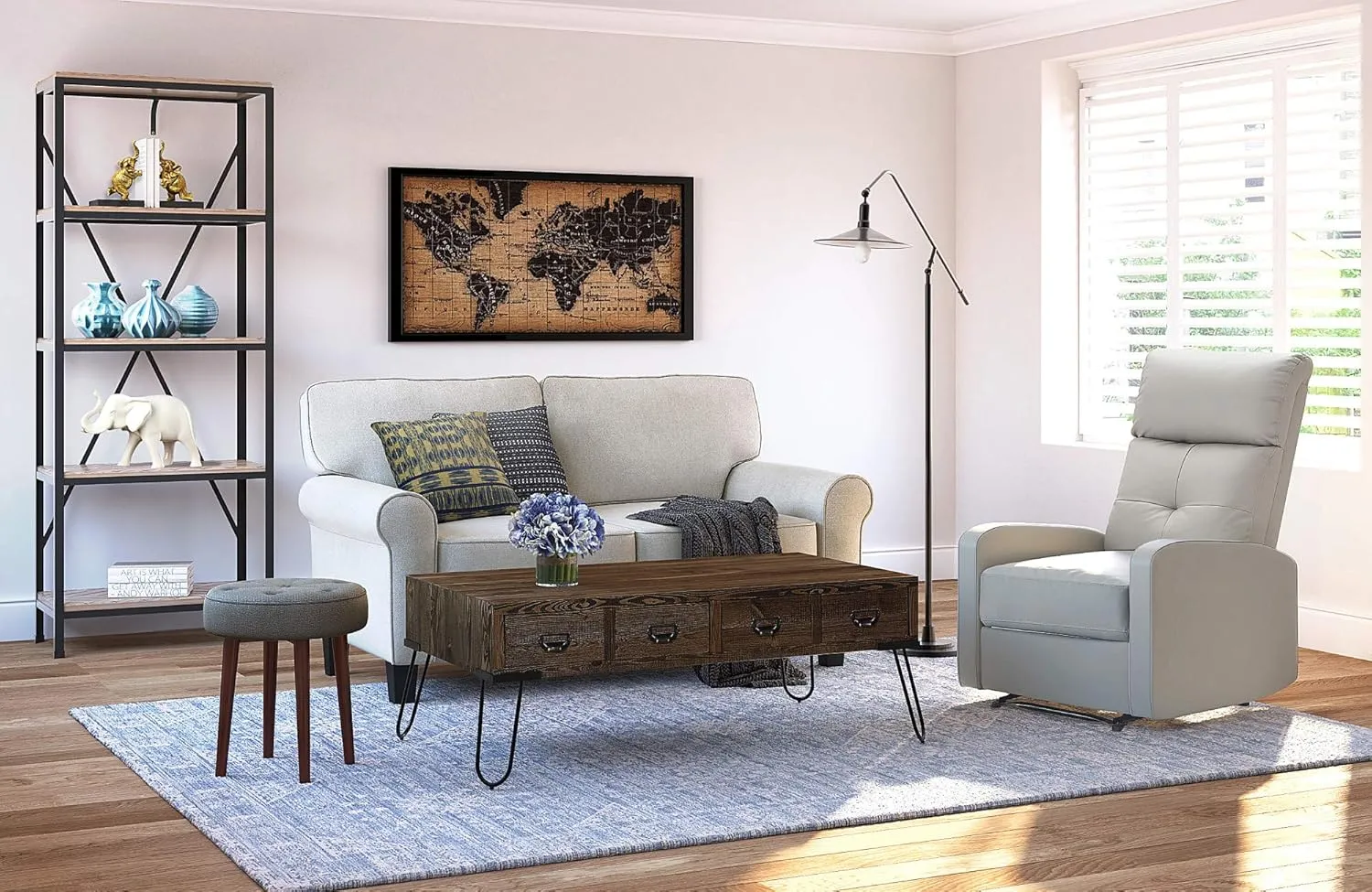 Serta UPH10133B Copenhagen Storage Sofa, 61" Loveseat, Light Gray
