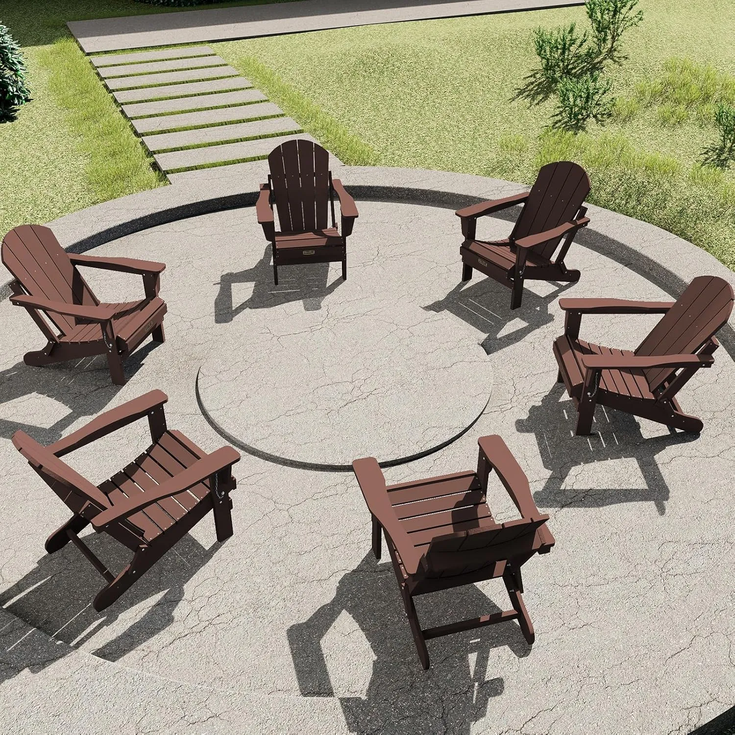 SERWALL Adirondack Chair for Patio Garden (Folding Coffee)