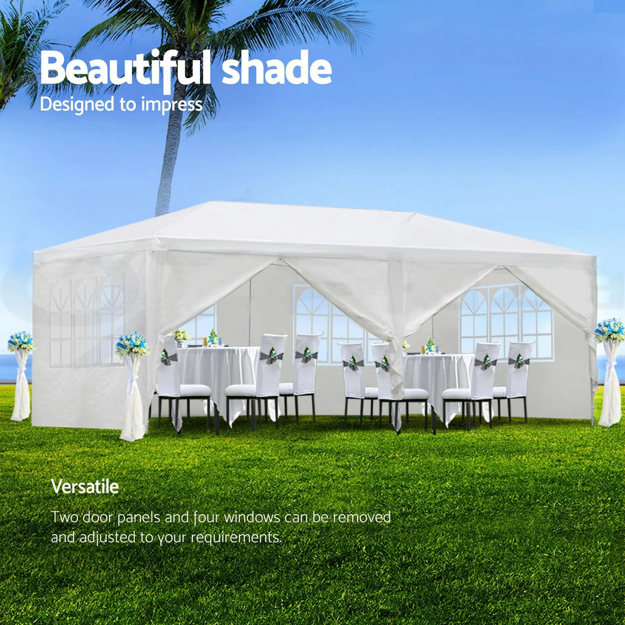 Sidewalls Sleek Party - White Outdoor Limited-stock sale Tent Removable 6 With Gazebo Wedding Canopy