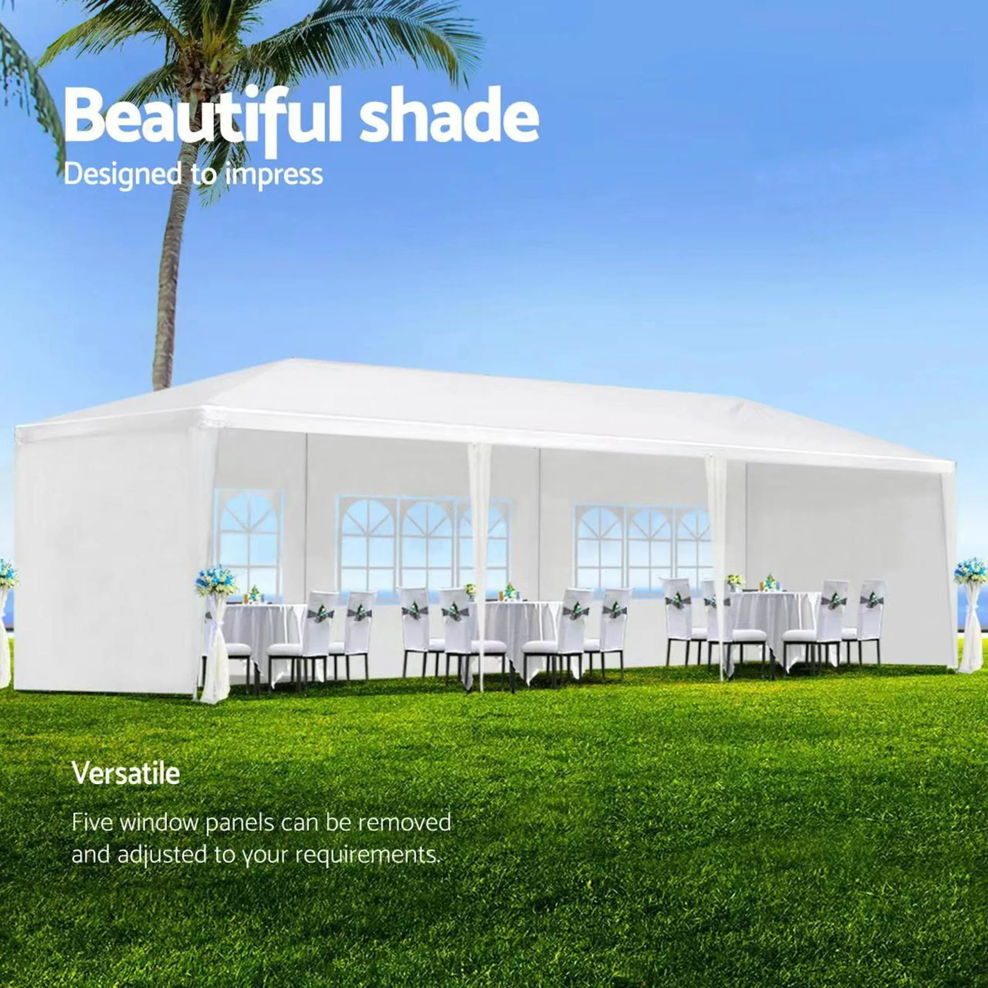 Sidewalls Sleek Party - White Outdoor Limited-stock sale Tent Removable 6 With Gazebo Wedding Canopy