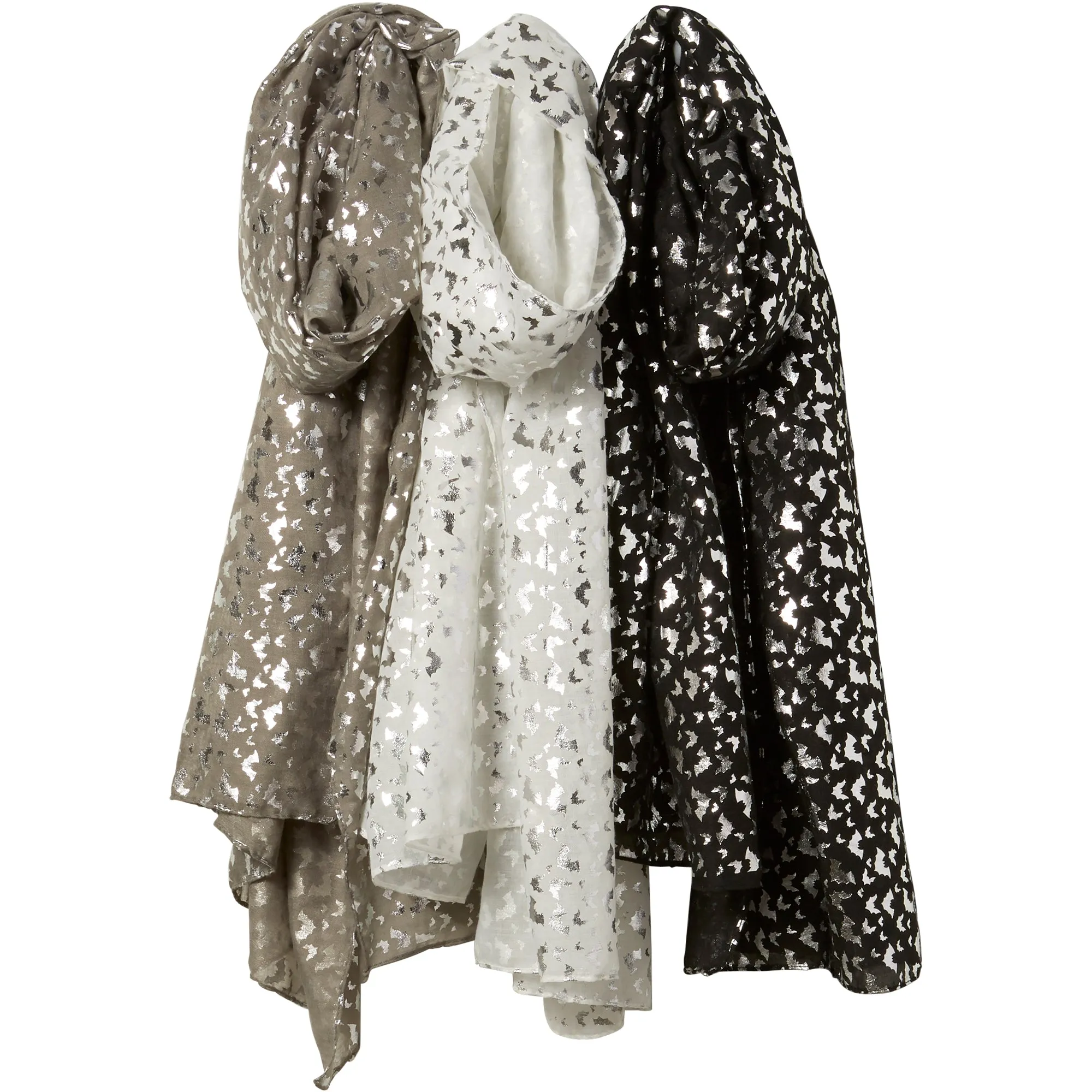 Silver Bats Scarves Mixed 3 Pack