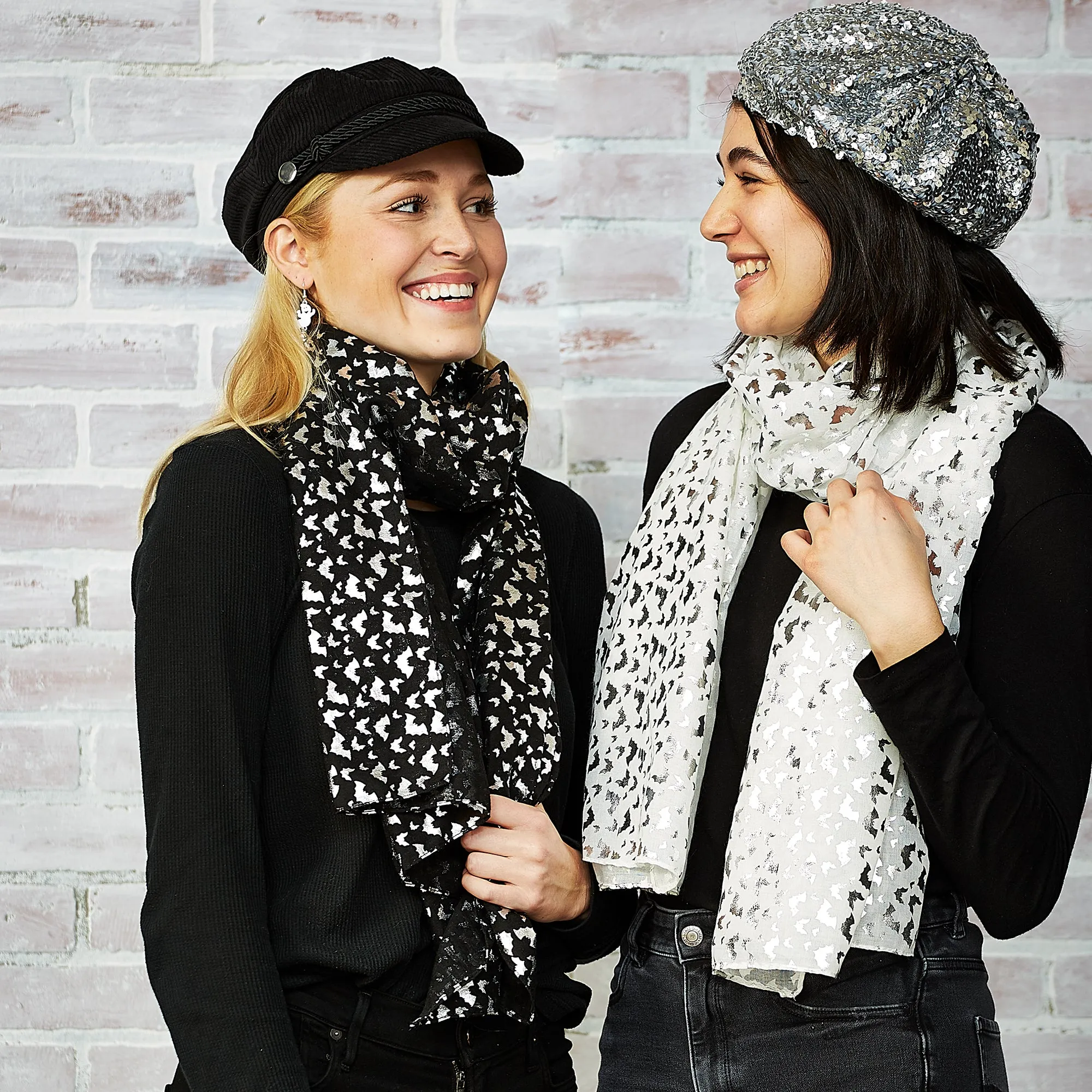 Silver Bats Scarves Mixed 3 Pack