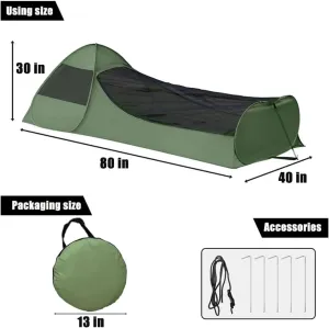 Single Person Pop Up Outdoor Mosquito Net Portable Tent for Camping Travel Lightweight Easy Setup
