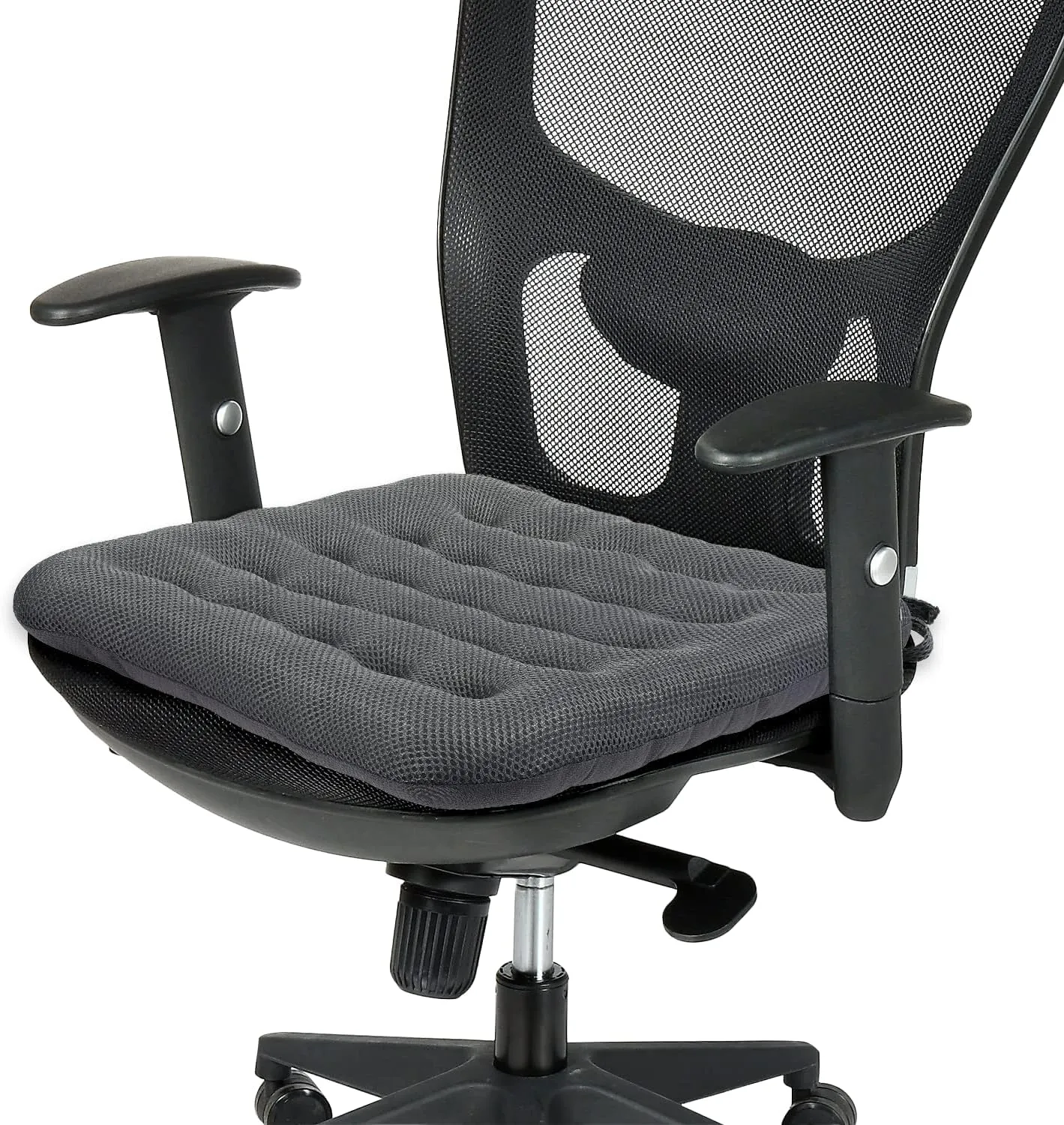 SINOSSO Excellent Support Effect Office Chair Cushion 1 Pack, Luxury Air Mesh Breathable Non-Slip Desk Computer Seat Cushion, Kitchen Dining Room Square Chair Pad (1 Count, Grey)