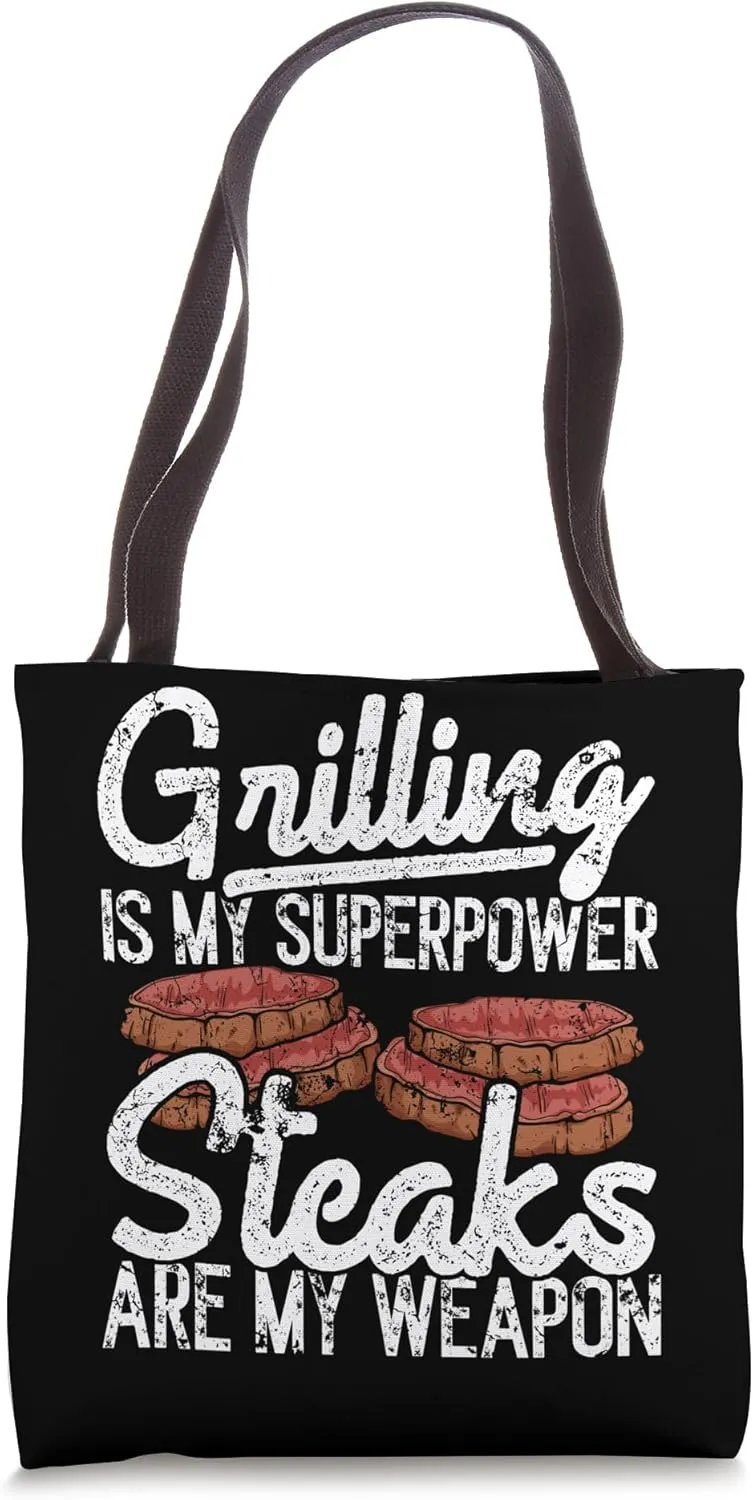 Sizzling Grill Masterpiece for Carnivores Rare Medium Steak Tote Bag